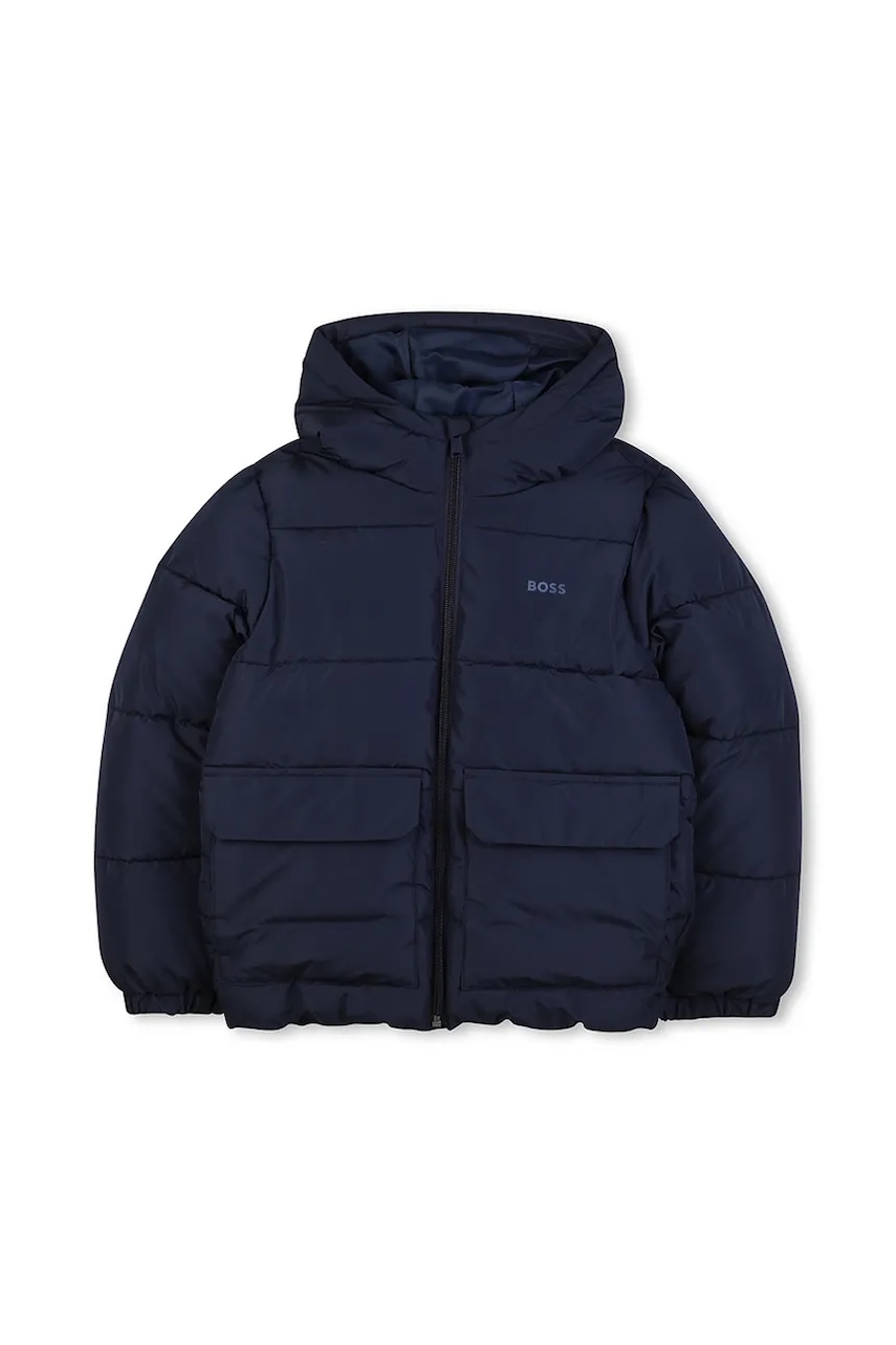BOSS geacă copii culoarea bleumarin, J52396