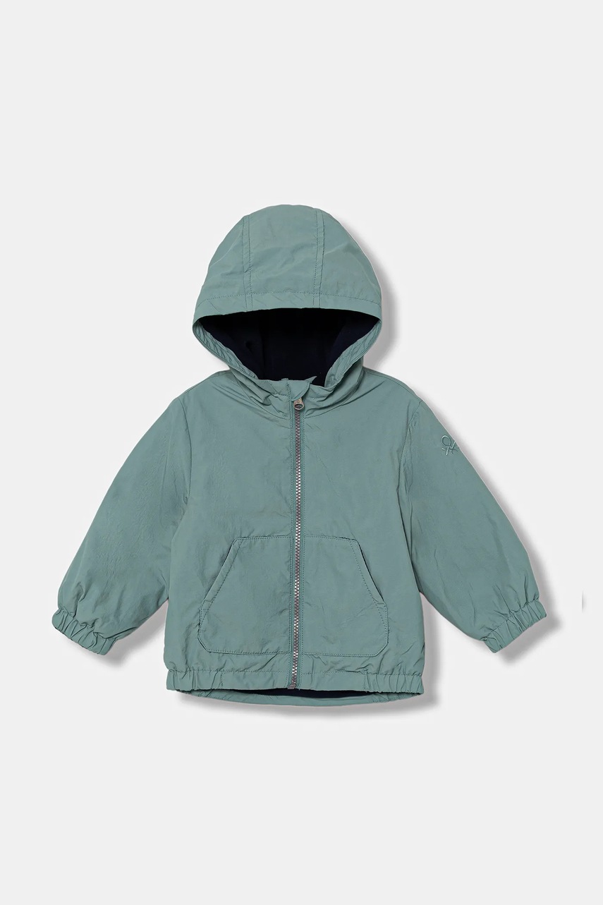Levně Dětská bunda United Colors of Benetton tyrkysová barva, 2IGGGN03X