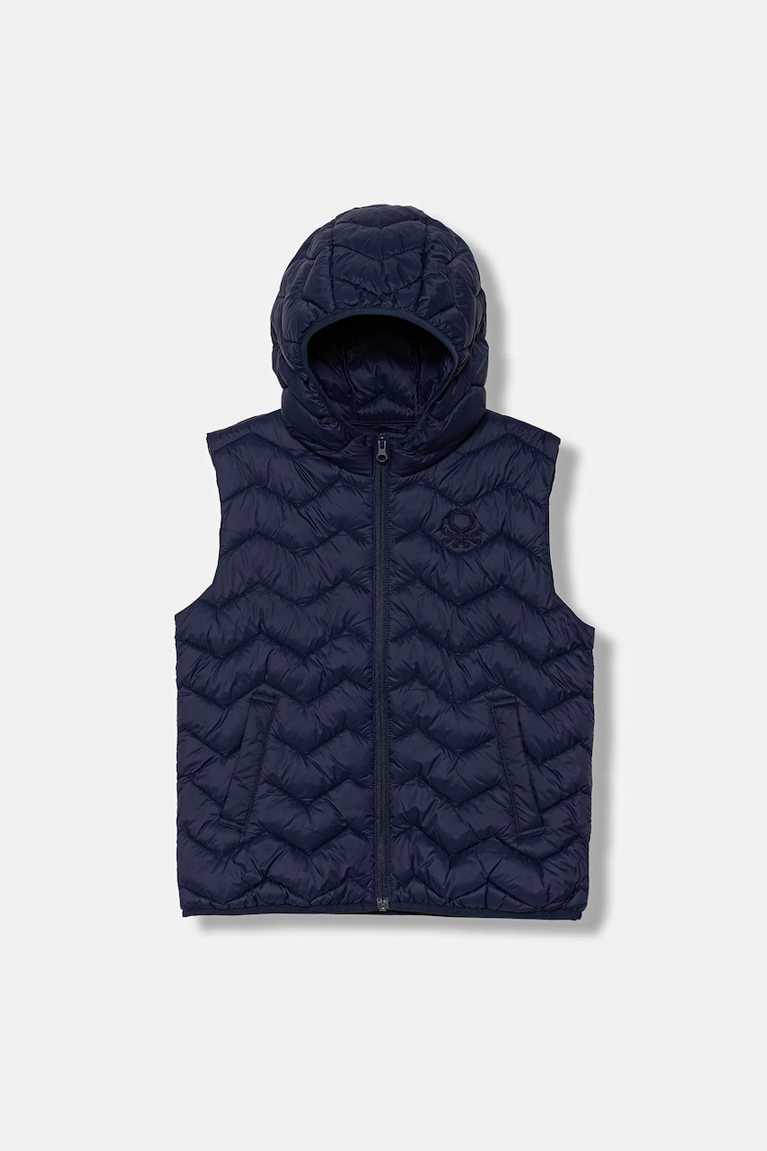 United Colors of Benetton vestă copii culoarea bleumarin, 2TWDCJ00R