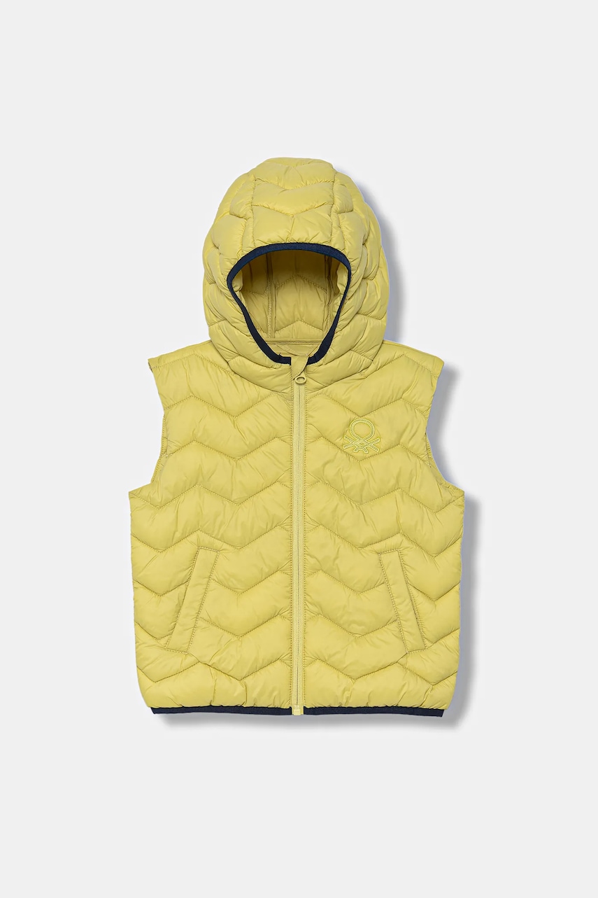 United Colors of Benetton vestă copii culoarea verde, 2TWDGJ00G United Colors of Benetton vestă copii culoarea verde, 2TWDGJ00G