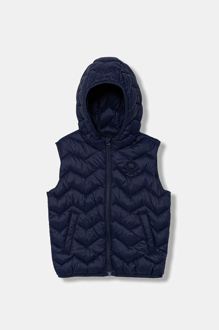 United Colors of Benetton vestă copii culoarea bleumarin, 2TWDGJ00G