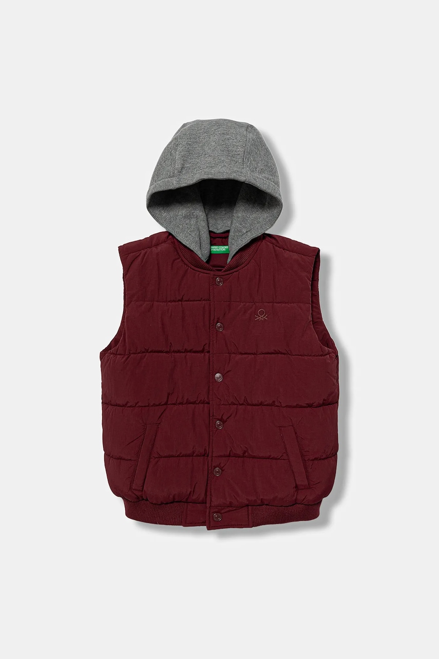 United Colors of Benetton vestă copii culoarea bordo, 2IGGCJ012
