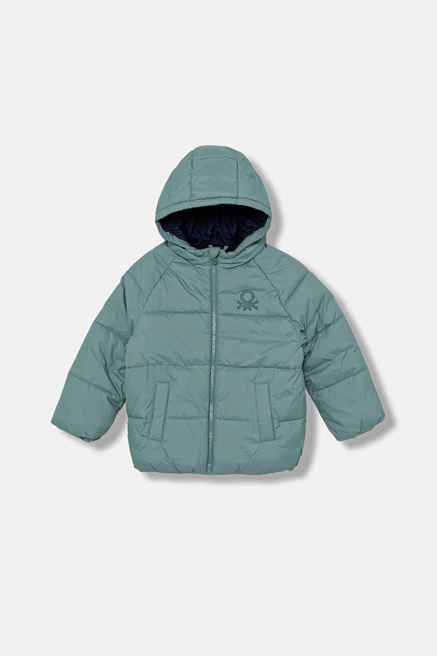 United Colors of Benetton geacă copii culoarea turcoaz, 2WU0GN02W