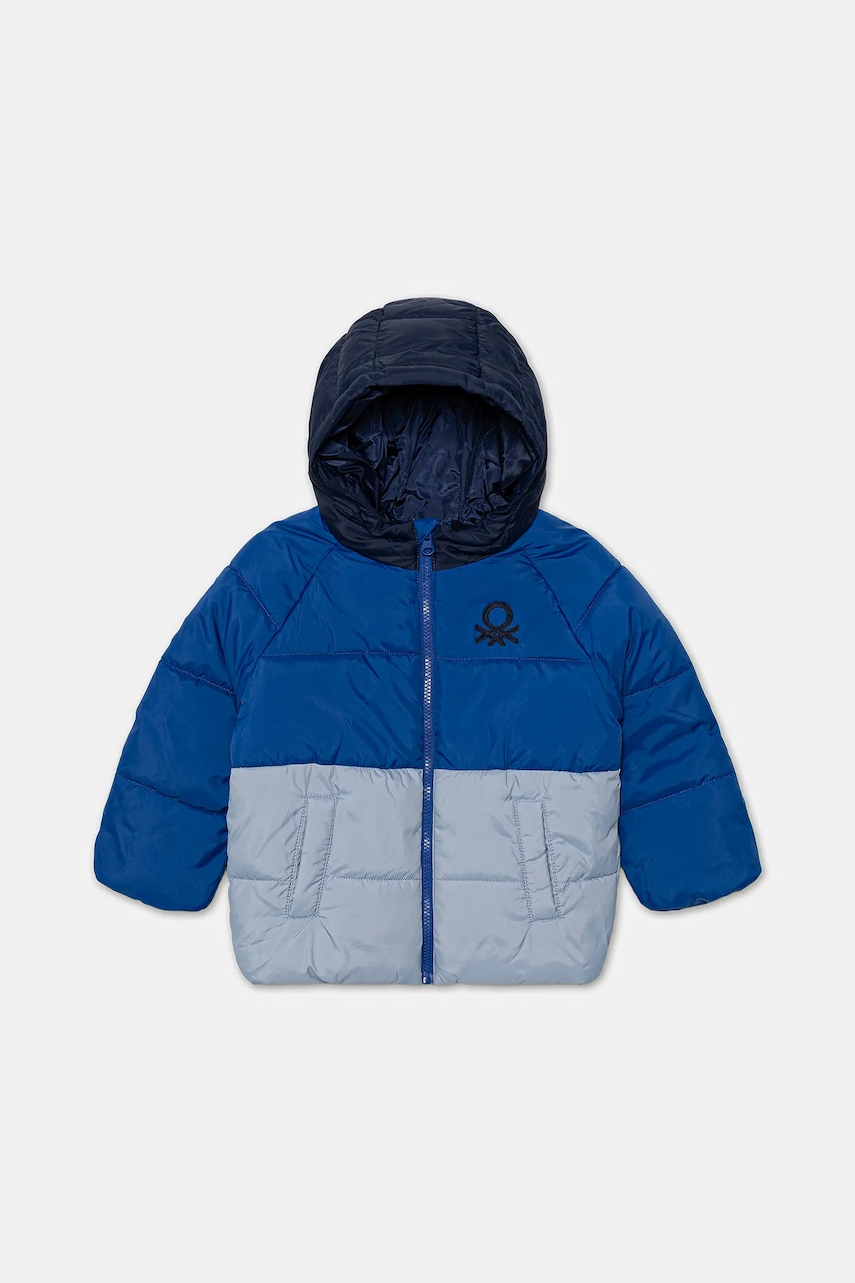Levně Dětská bunda United Colors of Benetton modrá barva, 2WU0GN02W