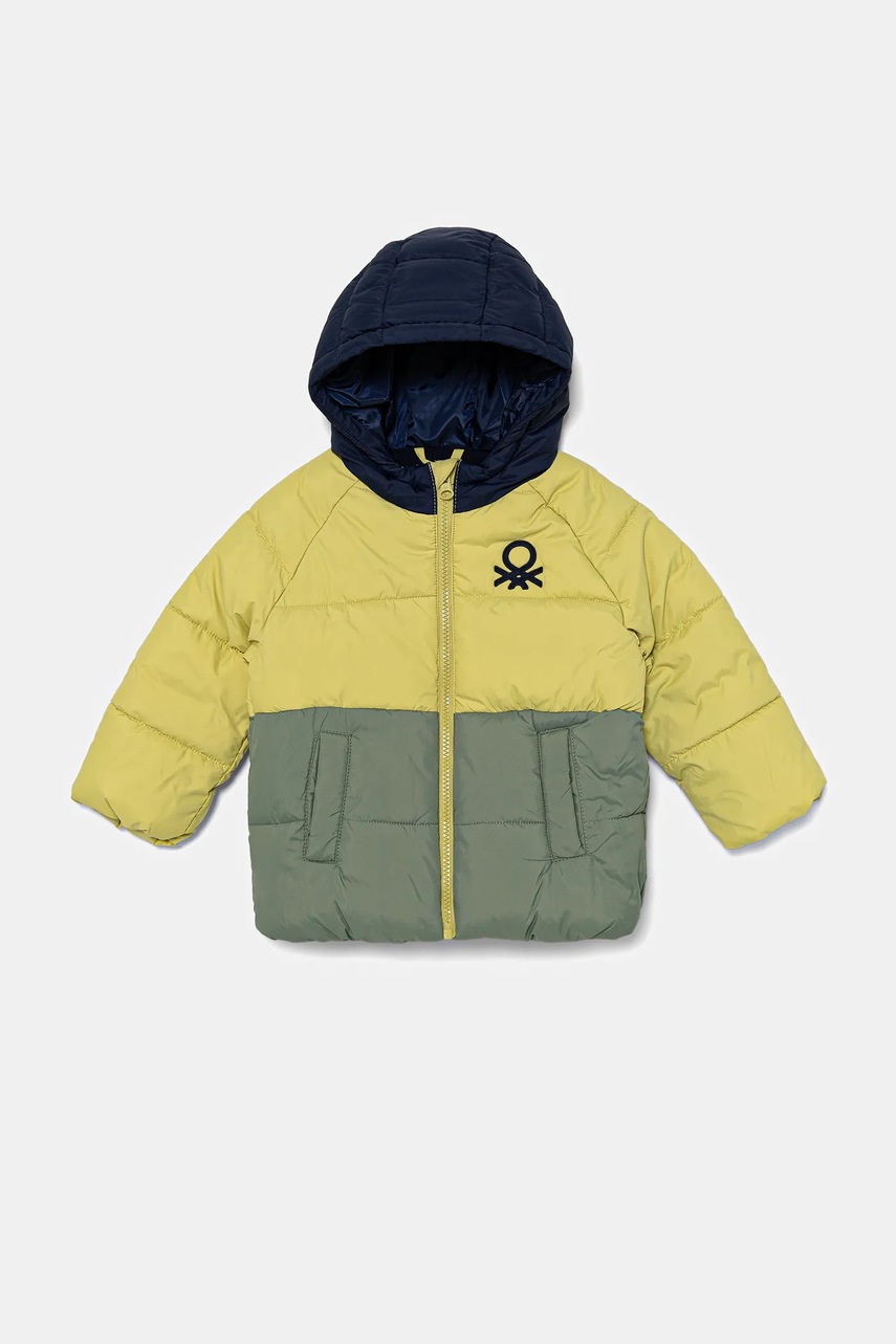 Levně Dětská bunda United Colors of Benetton zelená barva, 2WU0GN02W
