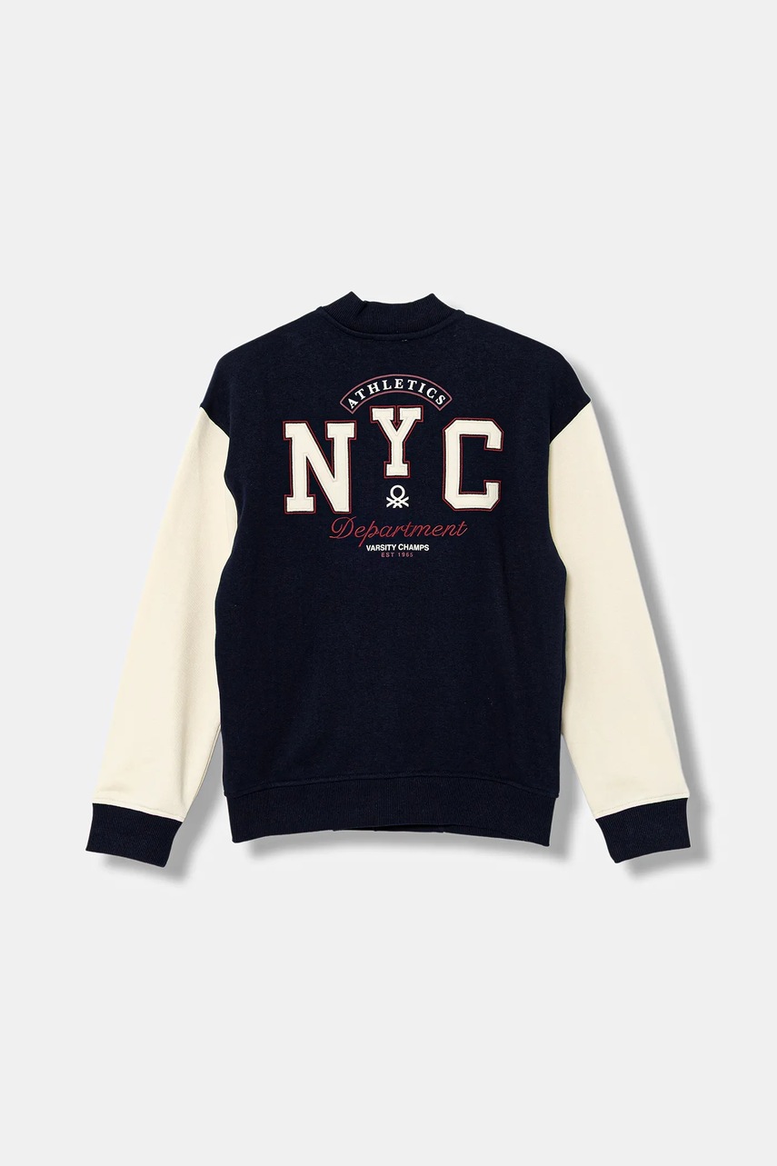 Детская кофта United Colors of Benetton цвет синий с аппликацией 32N4C505F