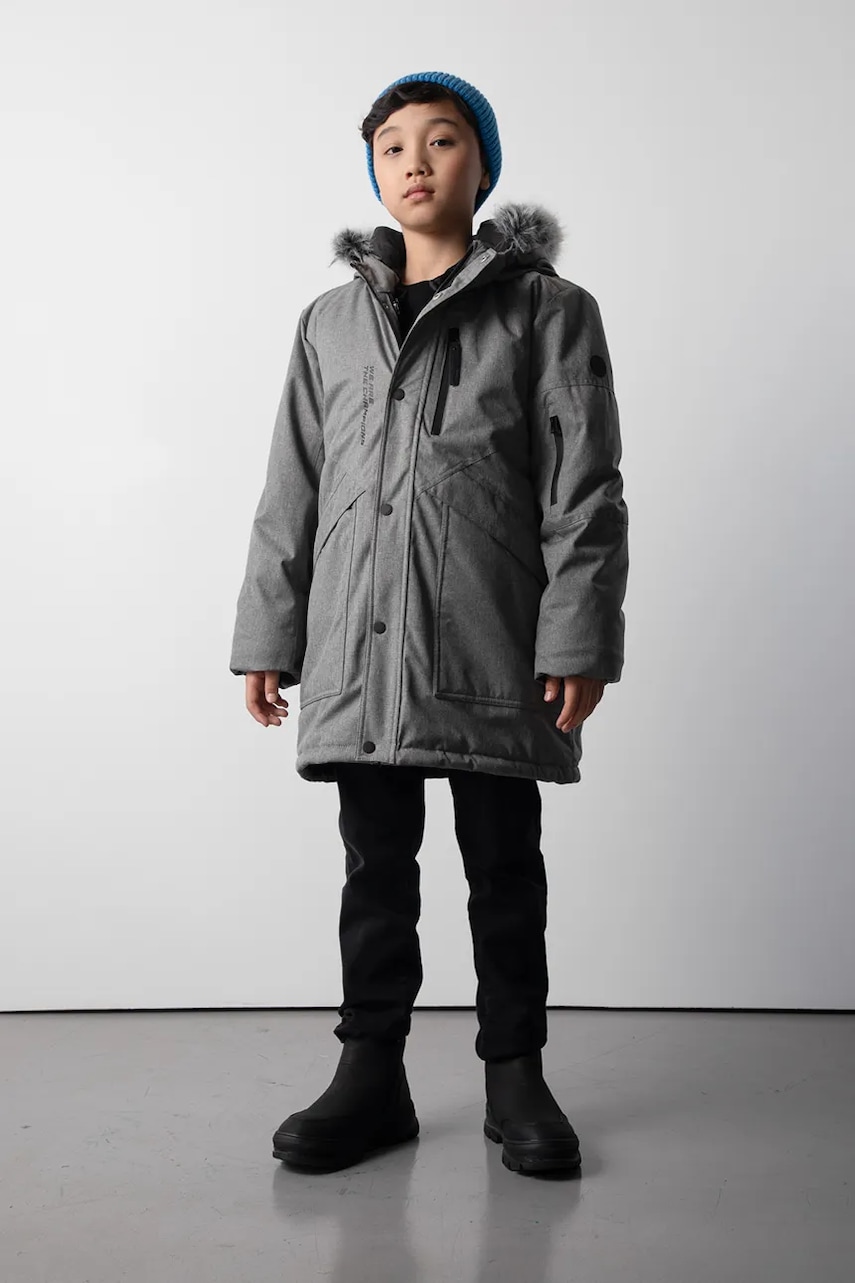 Coccodrillo geacă de iarnă pentru copii culoarea gri, OUTERWEAR BOY JUNIOR