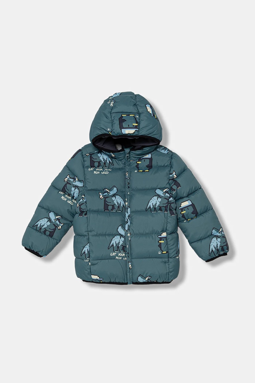 United Colors of Benetton geacă copii culoarea verde, 23ANGN047
