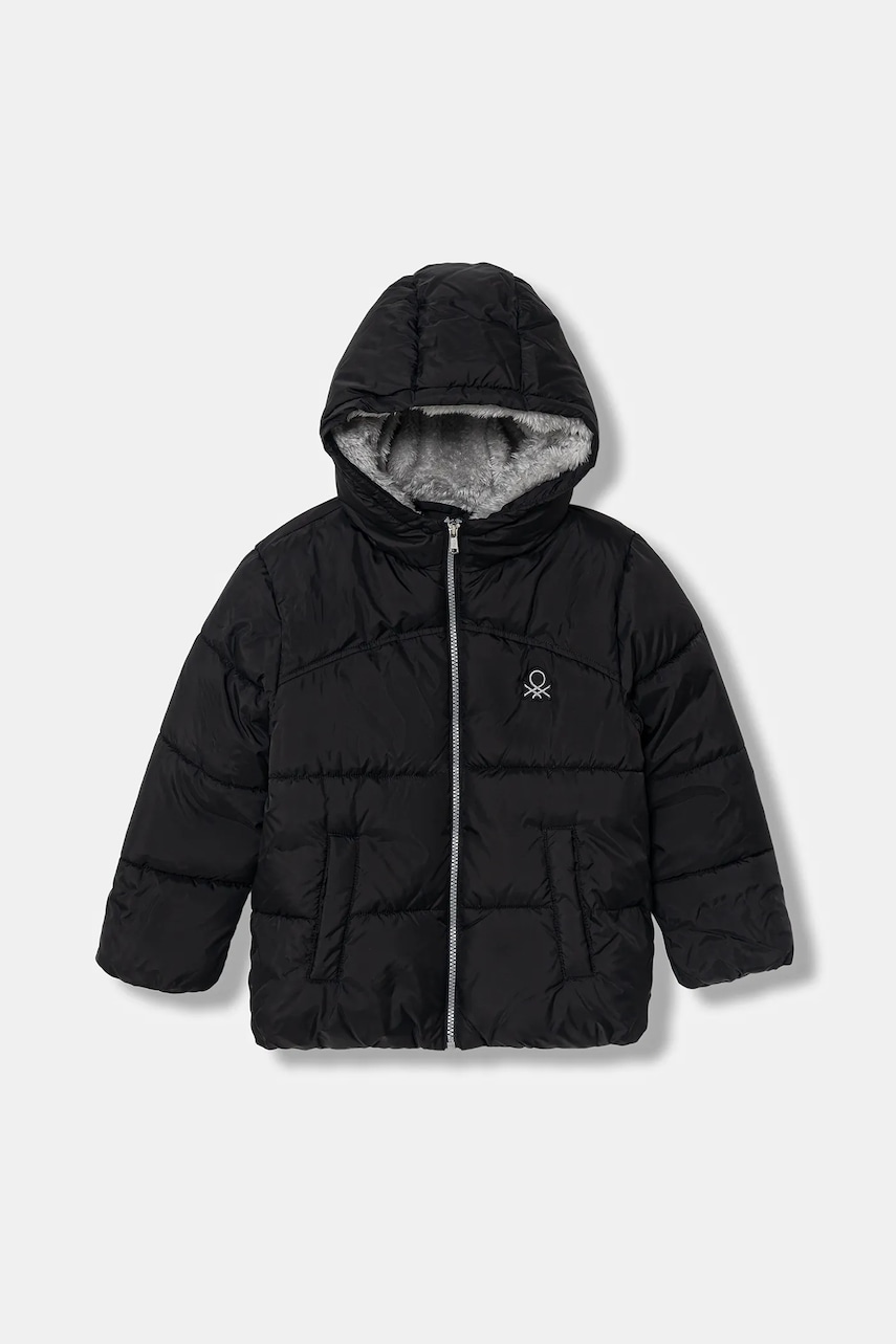 United Colors of Benetton geacă copii culoarea negru, 2WU0CN05I