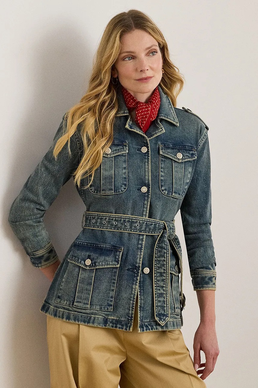 Levně Džínová bunda Lauren Ralph Lauren modrá barva, přechodná, 200978818