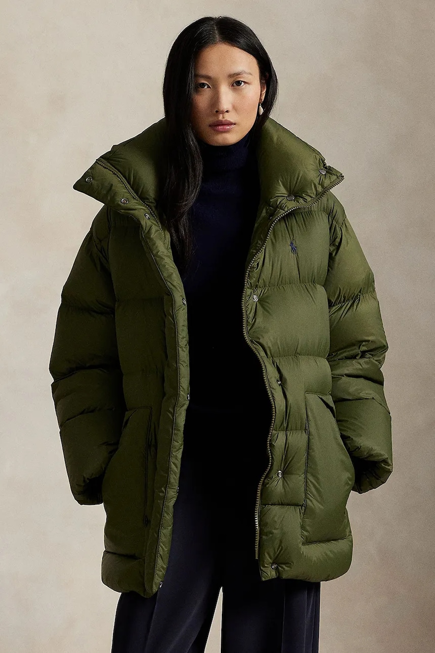 Levně Péřová bunda Polo Ralph Lauren zelená barva, zimní, 211971186