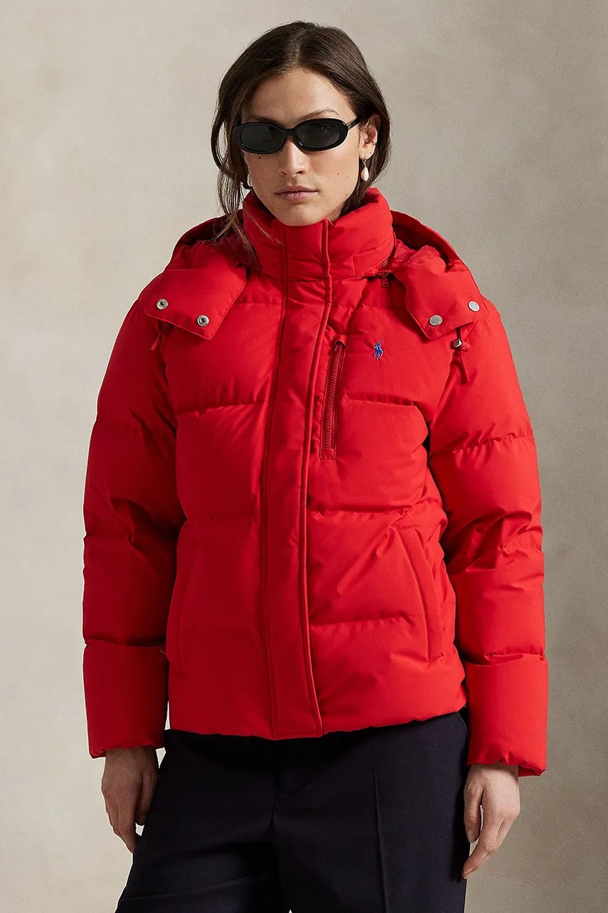 Levně Péřová bunda Polo Ralph Lauren červená barva, zimní, 211971190