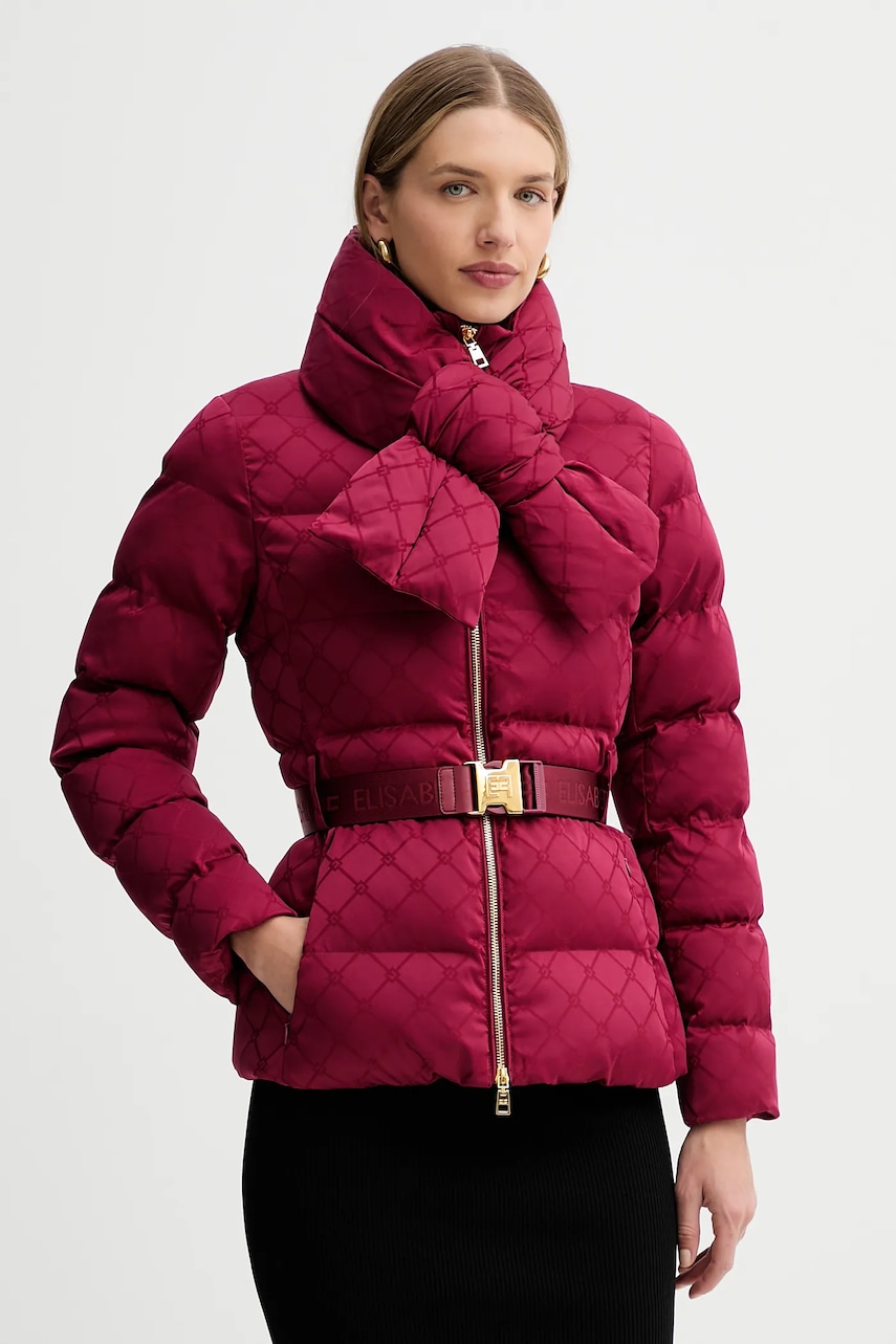 Elisabetta Franchi geacă culoarea bordo, de iarna, PI83D56E2