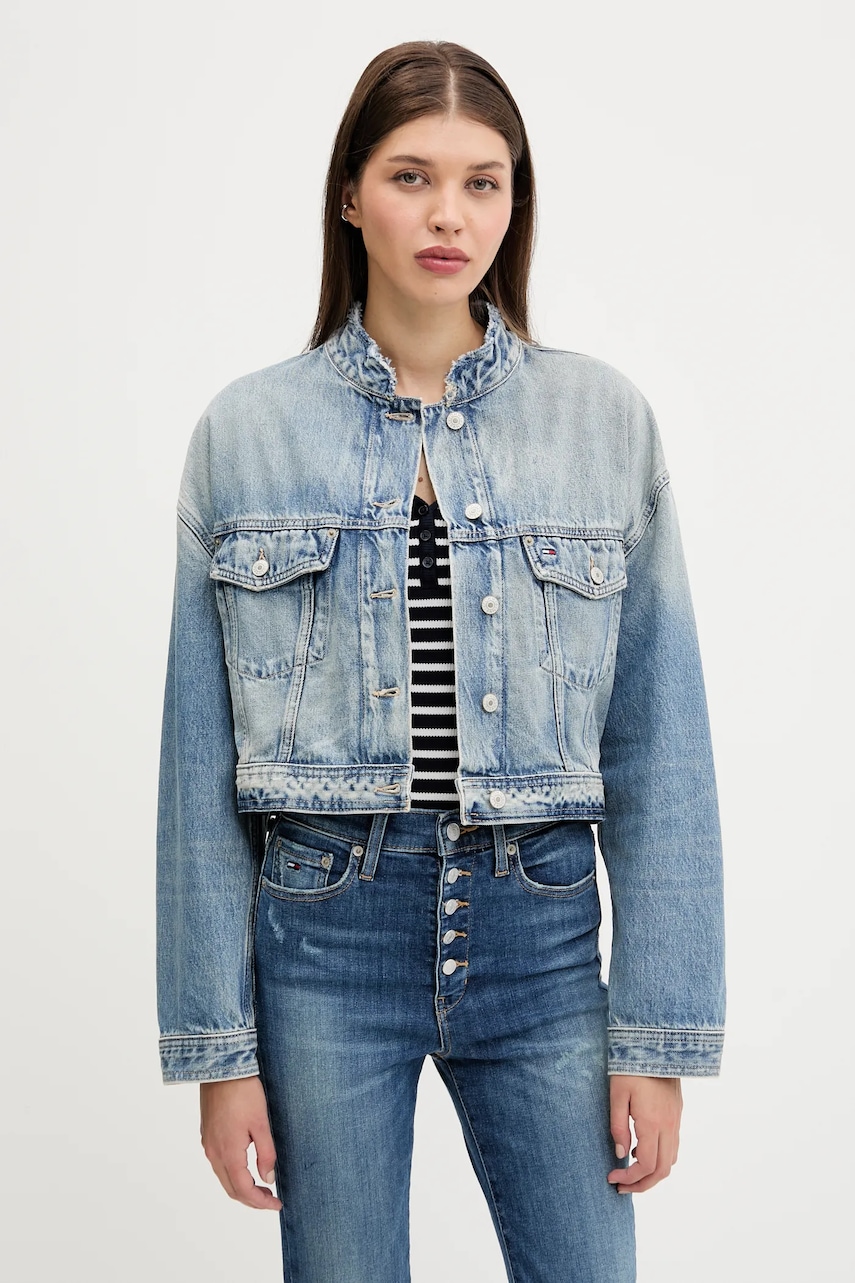Tommy Jeans geacă jeans de tranziție, oversize, DW0DW21195