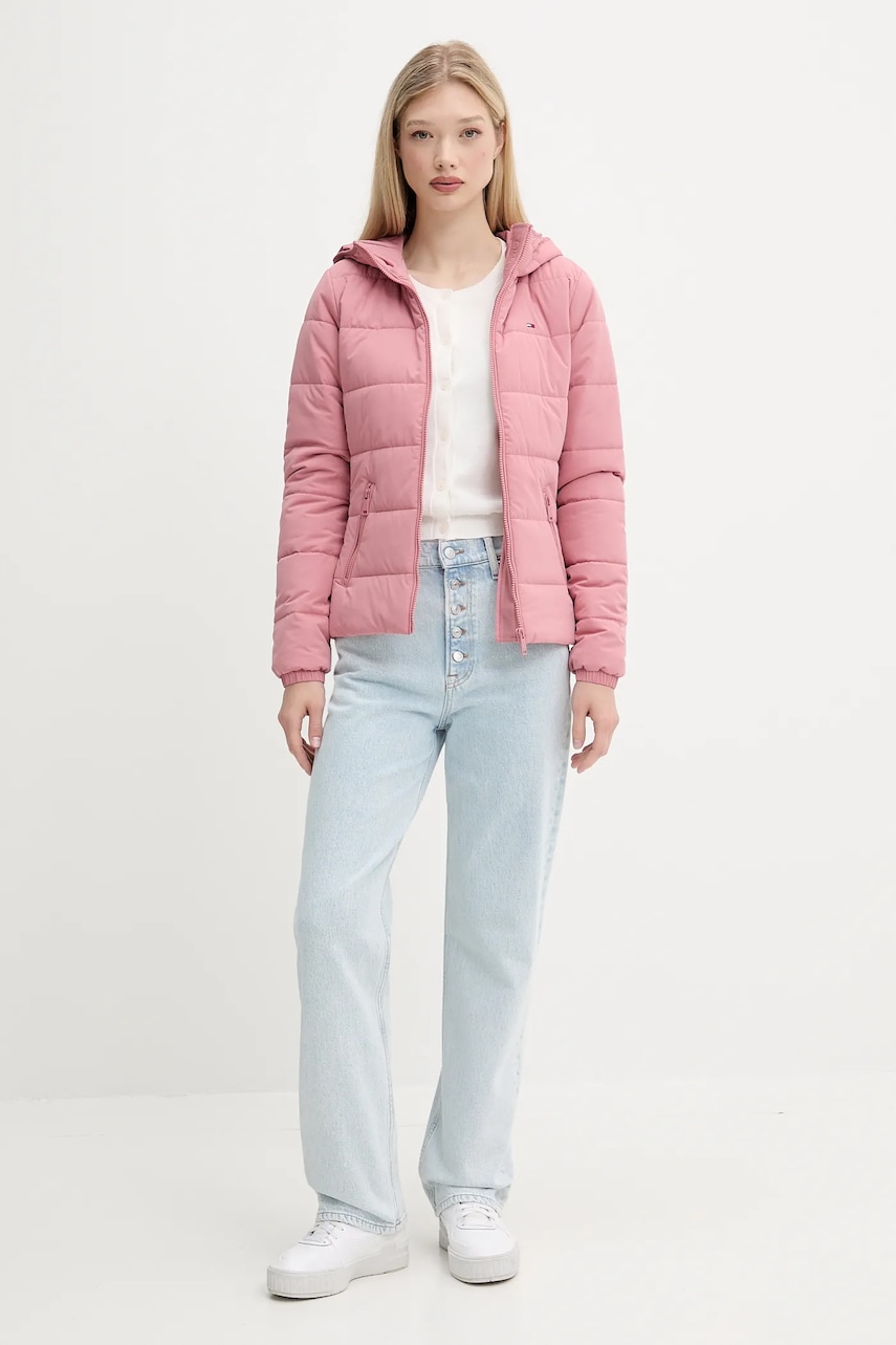 Куртка Tommy Jeans цвет розовый демисезонная DW0DW20959 Куртка Tommy Jeans цвет розовый демисезонная DW0DW20959
