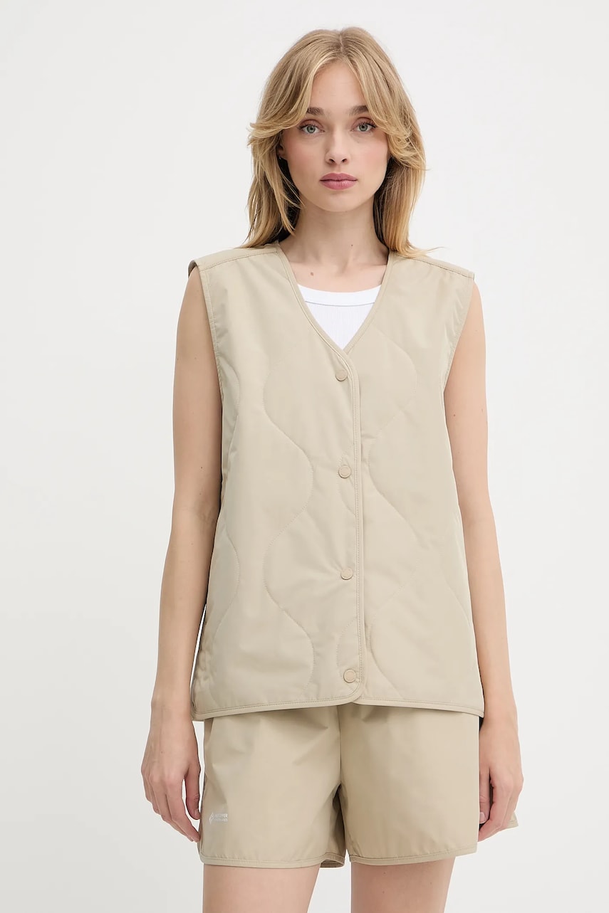 Samsoe Samsoe vestă SAYUNA culoarea bej, de tranziție, F25200002