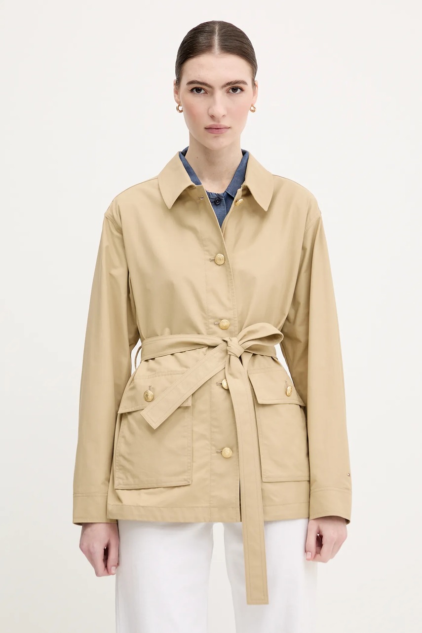 

Яке Tommy Hilfiger в зелено преходен модел WW0WW45620, Зелен