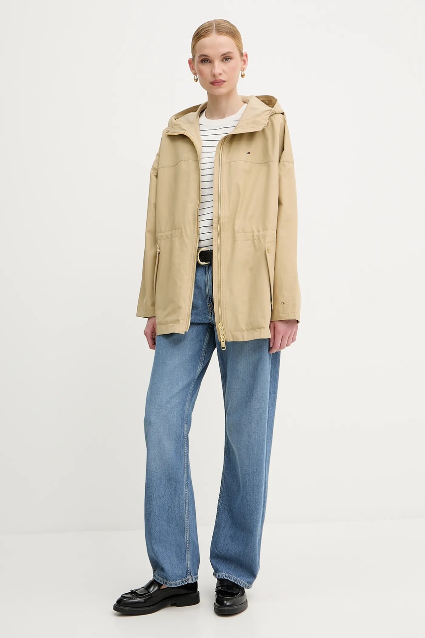Парка Tommy Hilfiger цвет бежевый переходная oversize WW0WW45621