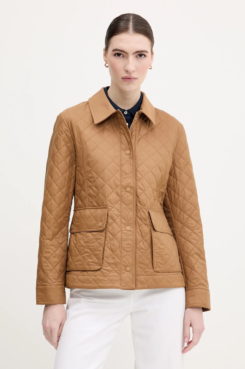 Levně Bunda Tommy Hilfiger hnědá barva, přechodná, WW0WW45641