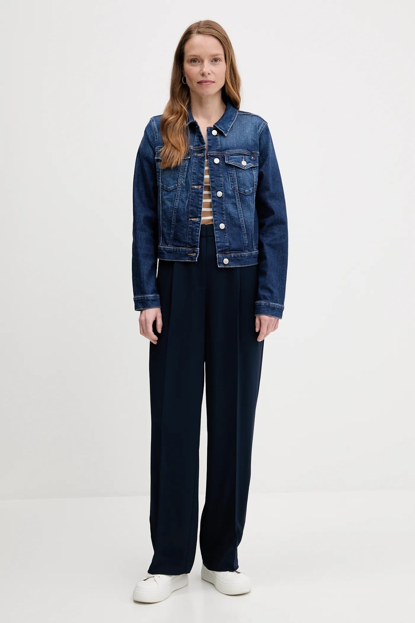 Джинсовая куртка Tommy Hilfiger цвет синий переходная WW0WW45663 Джинсовая куртка Tommy Hilfiger цвет синий переходная WW0WW45663