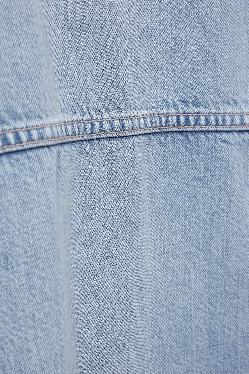 Σακάκι με λινό μείγμα AllSaints HETTIE χρώμα: μπλε, W111PC φωτογραφία