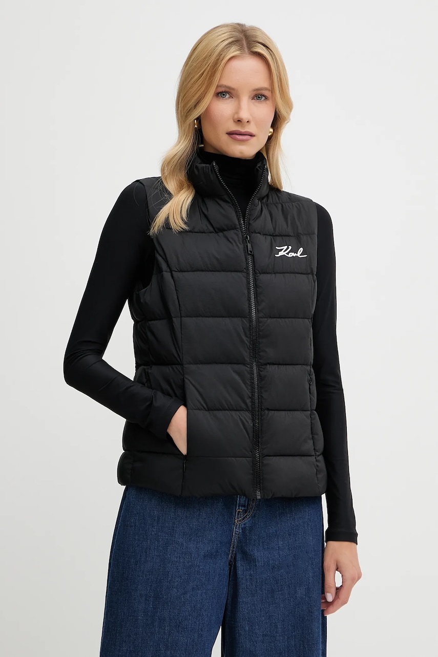 Karl Lagerfeld vestă culoarea negru, de iarnă, A1W15048