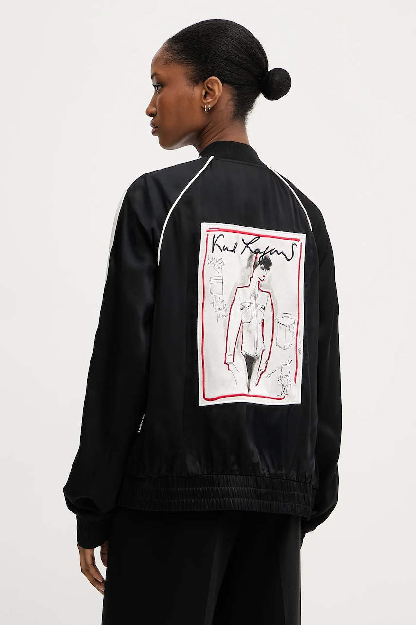 Karl Lagerfeld geacă culoarea negru, de tranziție, A3W14037