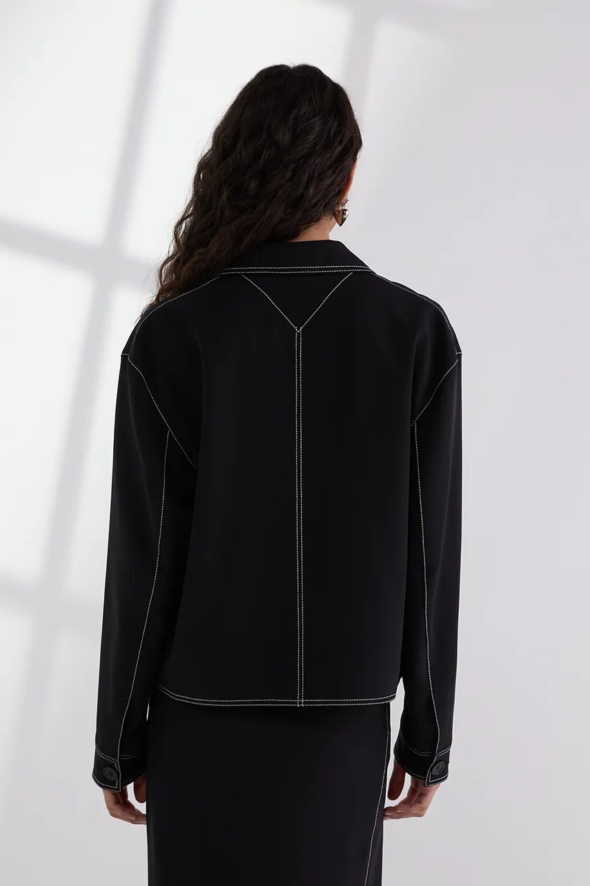 Джинсовая куртка Karl Lagerfeld цвет чёрный демисезонная A3W14041