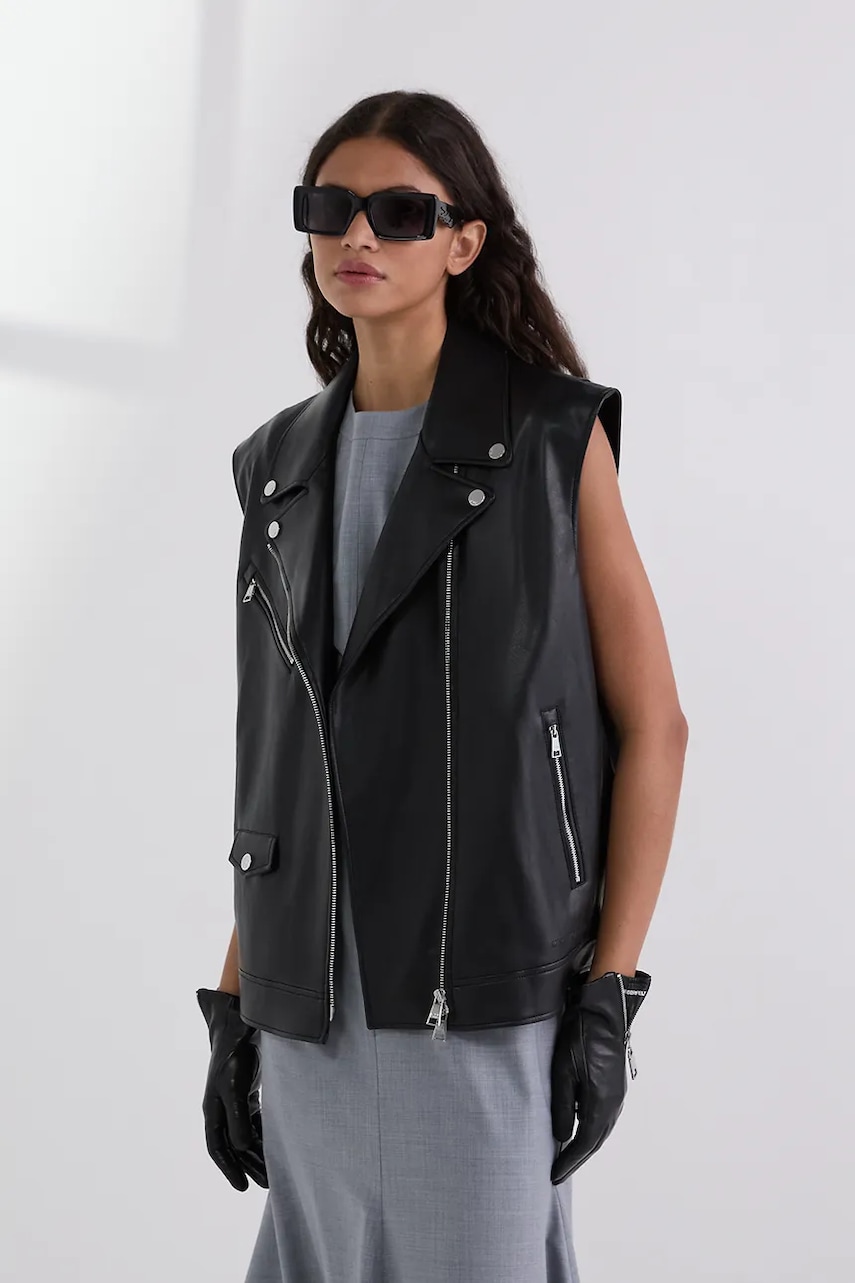 Karl Lagerfeld vesta culoarea negru, de tranzitie, A3W14061