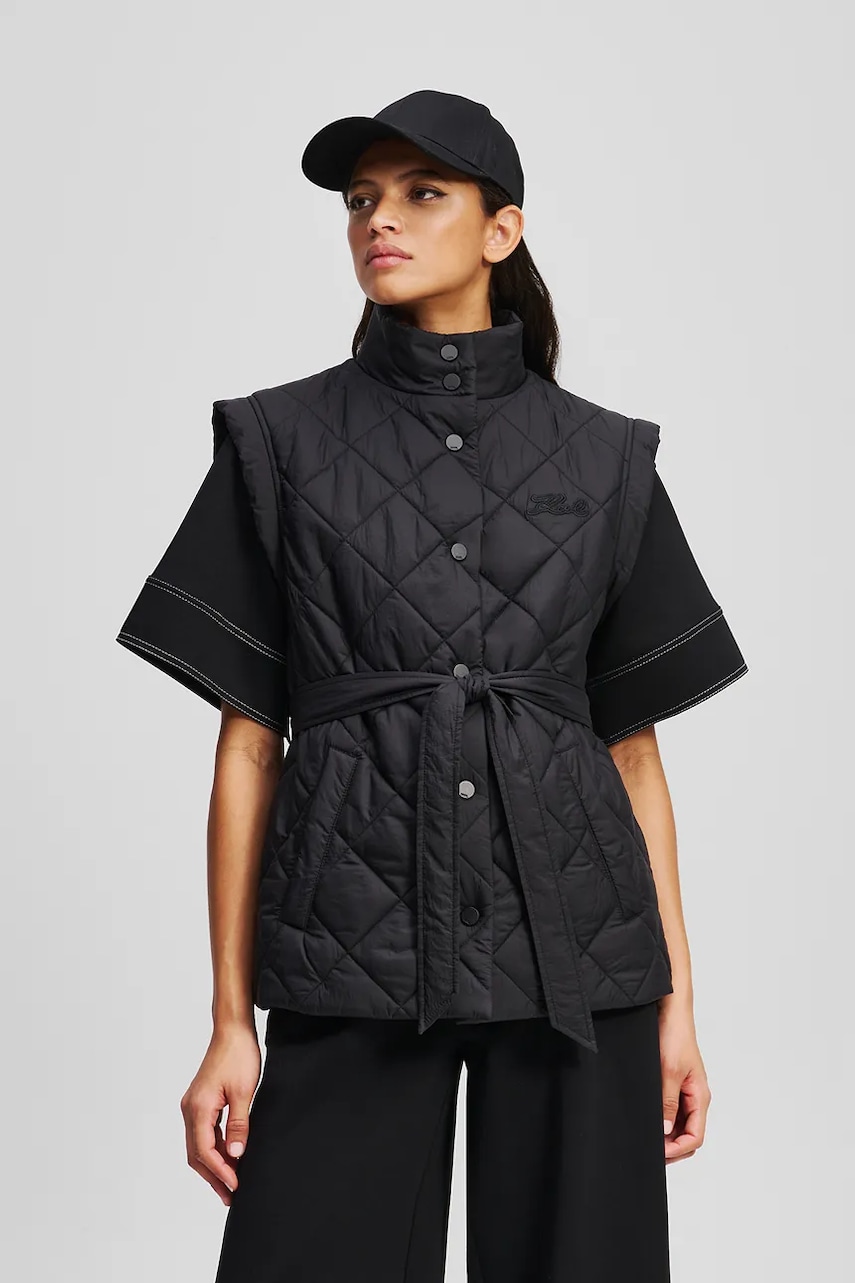 Karl Lagerfeld vestă culoarea negru, de tranzitie, A3W15045