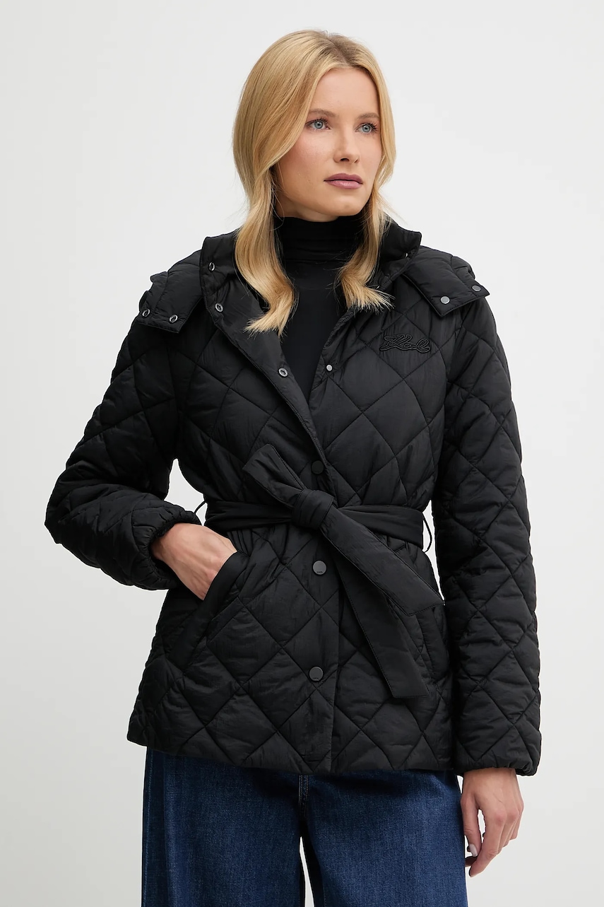 Karl Lagerfeld geacă culoarea negru, de tranziție, A3W15046