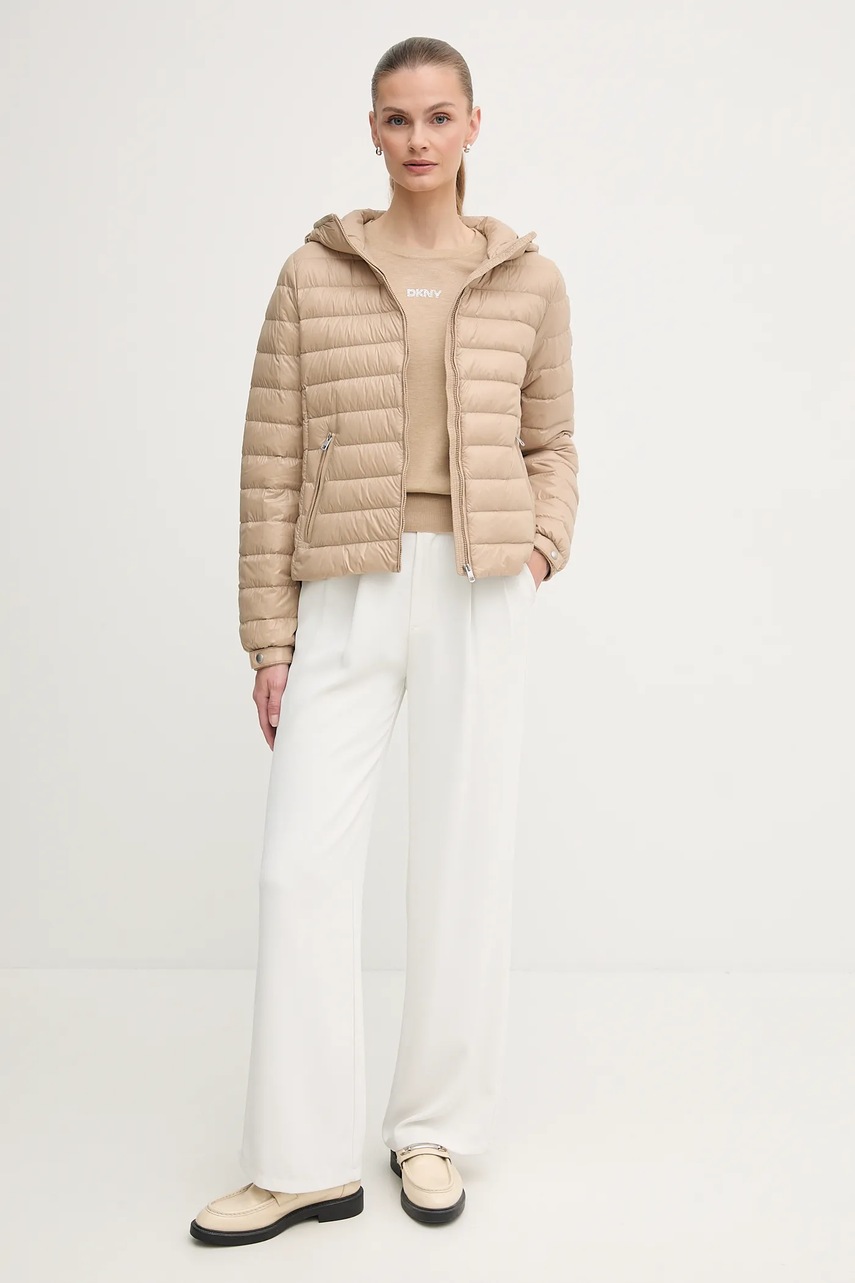 Пуховая куртка Tommy Hilfiger цвет бежевый переходная WW0WW46788 Пуховая куртка Tommy Hilfiger цвет бежевый переходная WW0WW46788