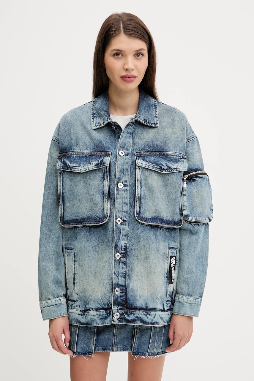 Karl Lagerfeld Jeans geacă din denim de tranzitie, oversize, A3W14011