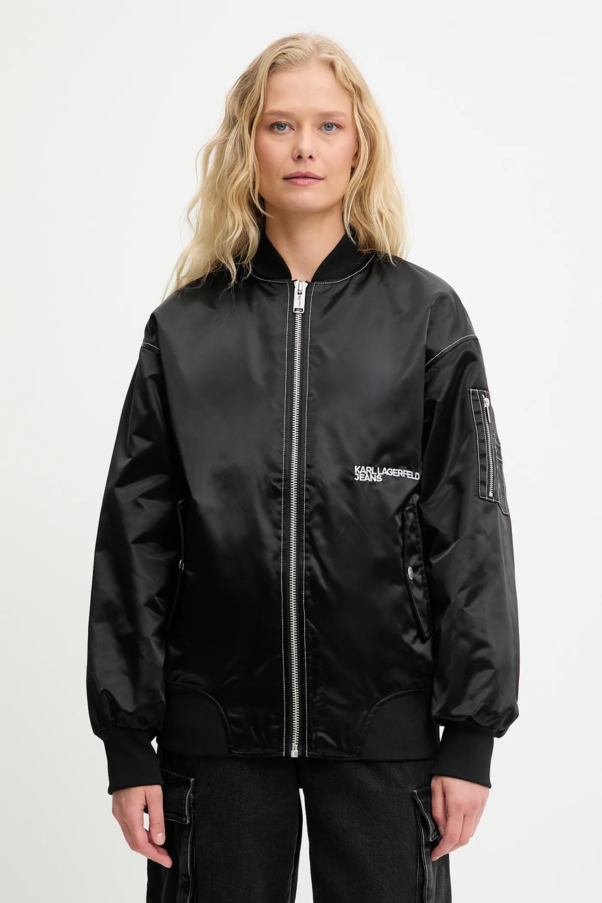 Karl Lagerfeld Jeans geacă culoarea negru, de iarna, A3W15022