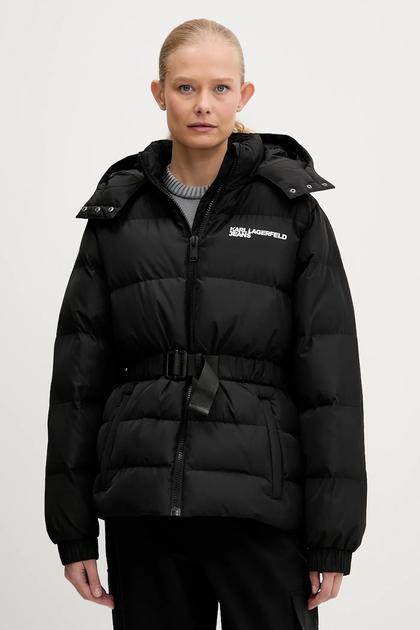 Karl Lagerfeld Jeans geacă culoarea negru, de iarna, A3W15023