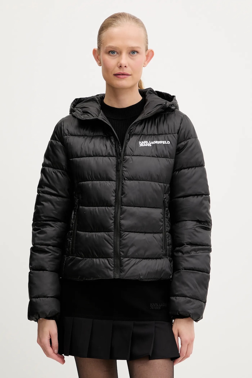 Karl Lagerfeld Jeans geacă culoarea negru, de iarna, A3W15026