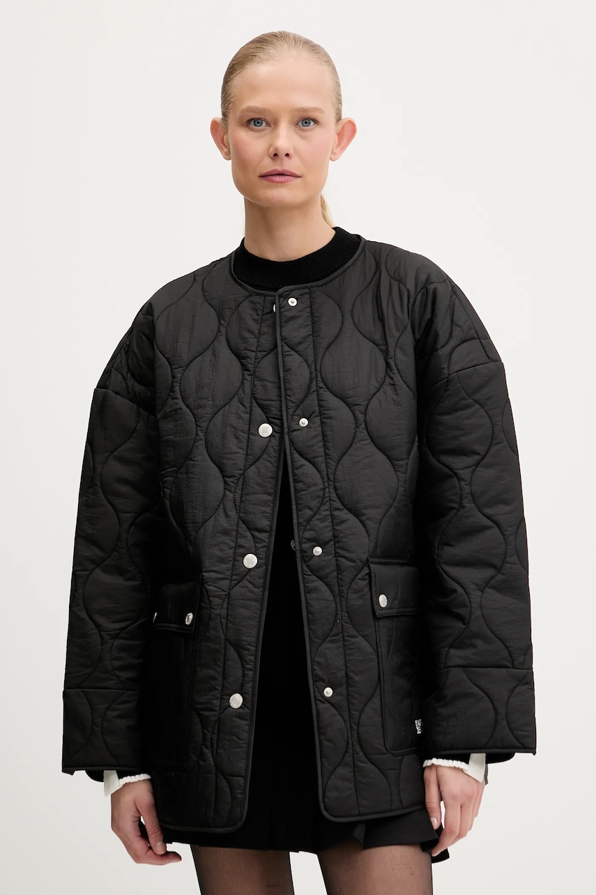 Karl Lagerfeld Jeans geacă culoarea negru, de tranzitie, oversize, A3W15041