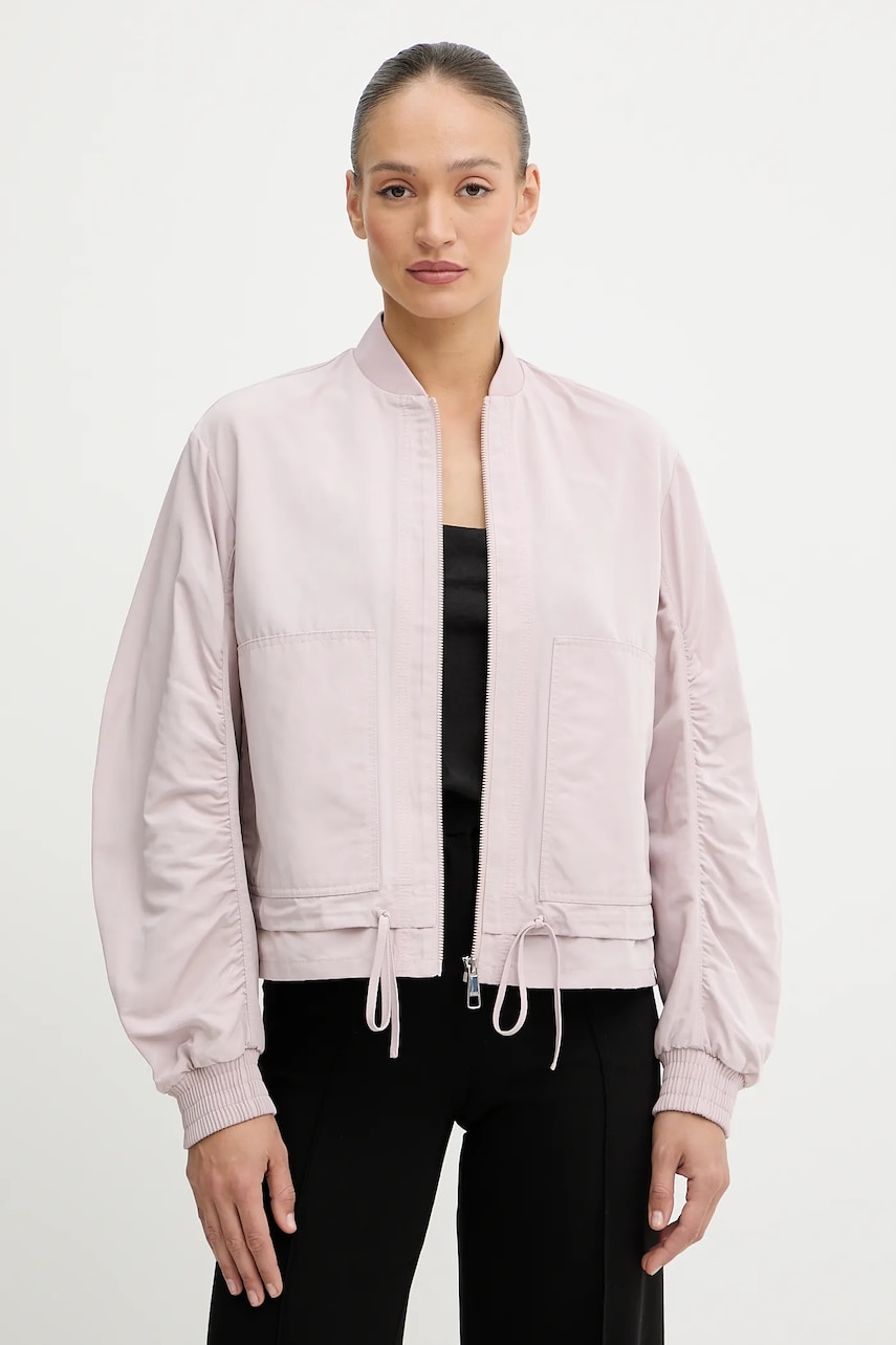 BOSS Orange geacă bomber culoarea roz, de tranziție, 50540991