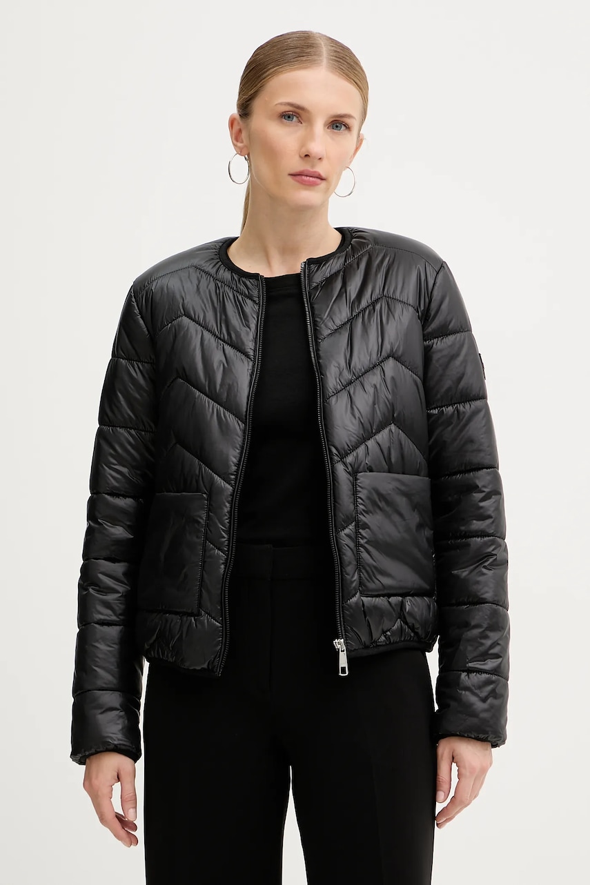 BOSS Orange geacă de puf culoarea negru, de tranziție, 50542364