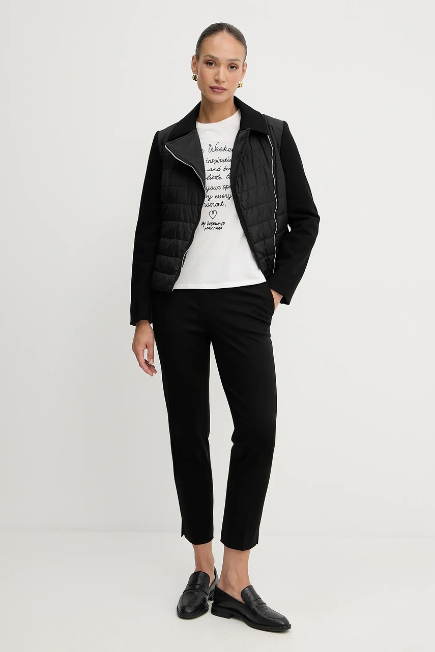 Куртка с примесью шерсти BOSS цвет чёрный демисезонная 50555564