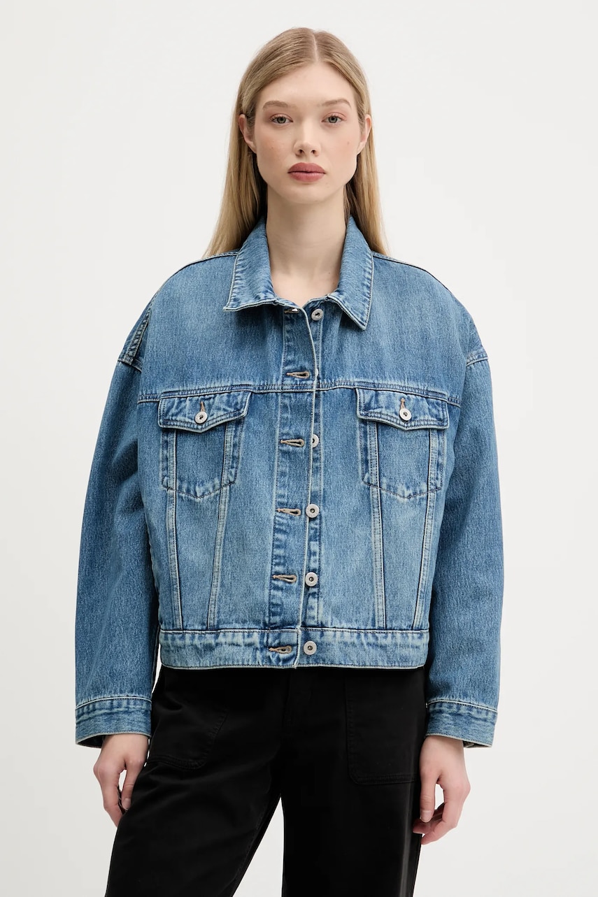 Hugo Blue geacă jeans de tranzitie, oversize, 50541559