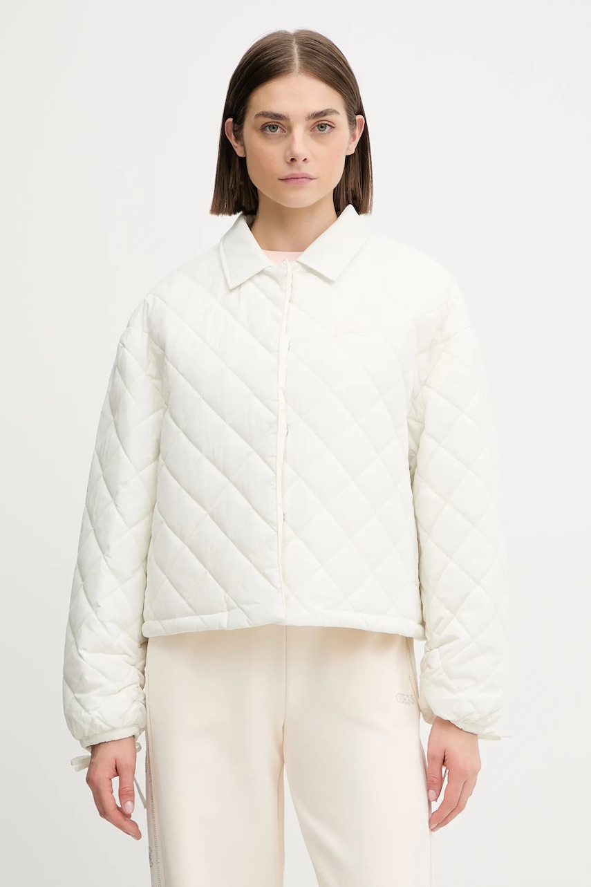 Levně Bunda Guess BIANCA béžová barva, přechodná, V5YL13 WHE92