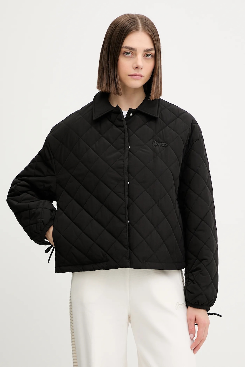 Levně Bunda Guess BIANCA černá barva, přechodná, V5YL13 WHE92