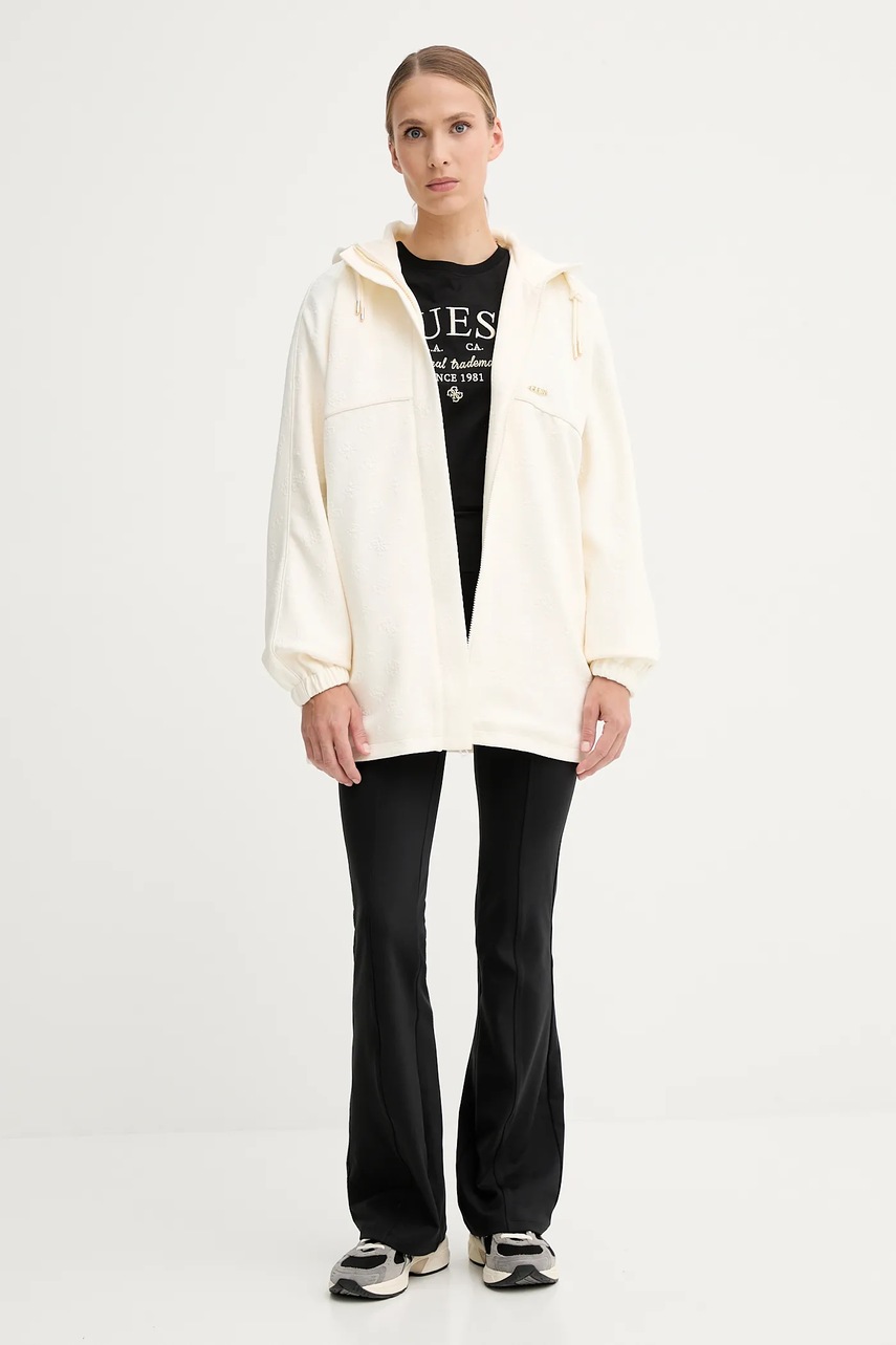 Куртка Guess PEONY цвет бежевый демисезонная oversize V5YQ05 KBSL2 Куртка Guess PEONY цвет бежевый демисезонная oversize V5YQ05 KBSL2