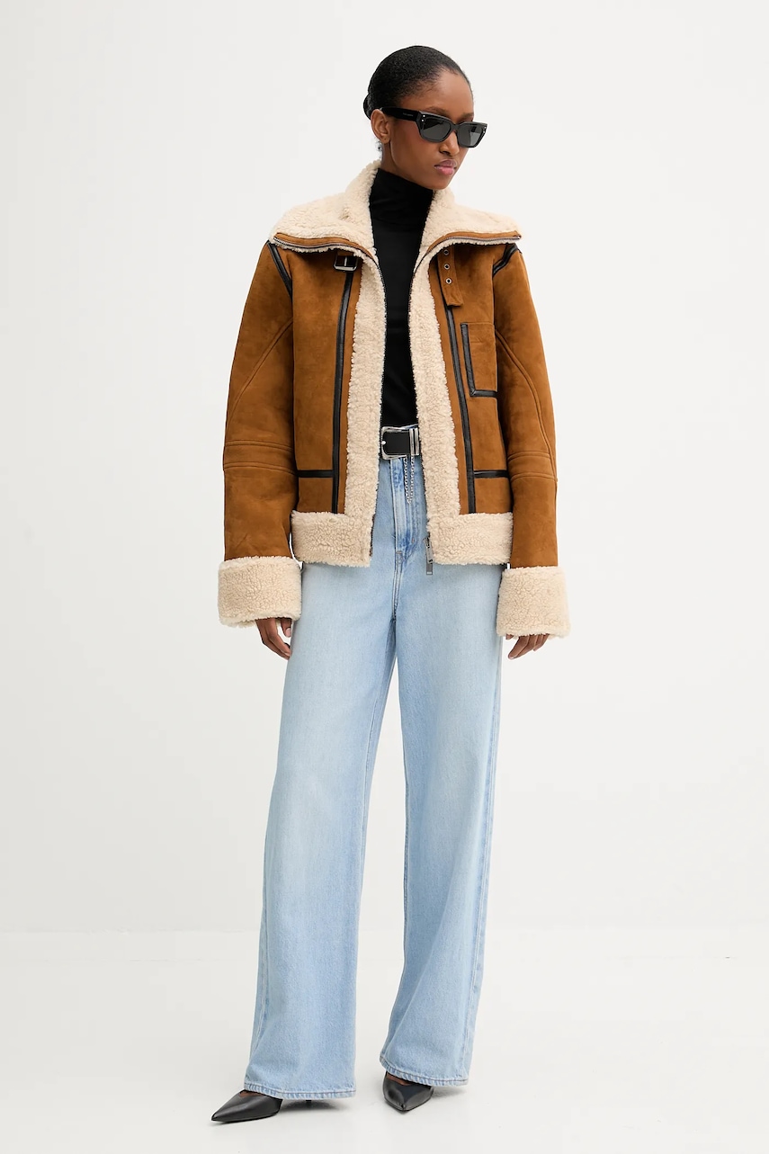 Замшевая куртка Iceberg цвет коричневый демисезонная oversize ZO20 6807