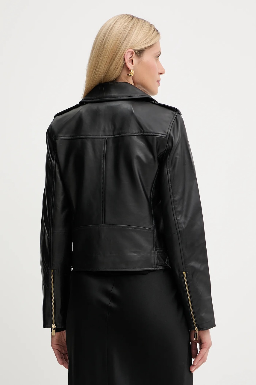 Δερμάτινo jacket MICHAEL Michael Kors χρώμα: μαύρο, MT520IE8RK φωτογραφία