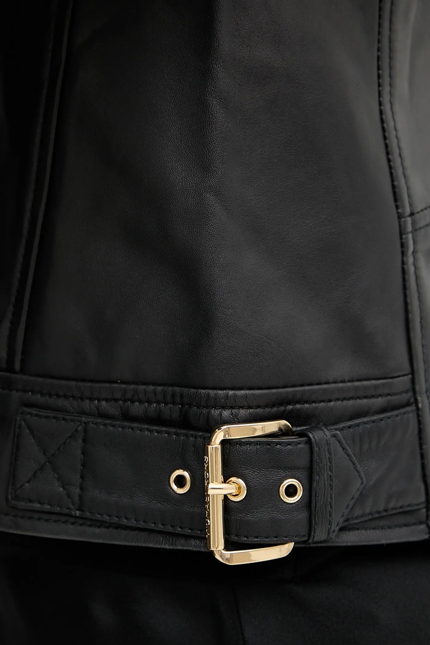 Δερμάτινo jacket MICHAEL Michael Kors χρώμα: μαύρο, MT520IE8RK φωτογραφία