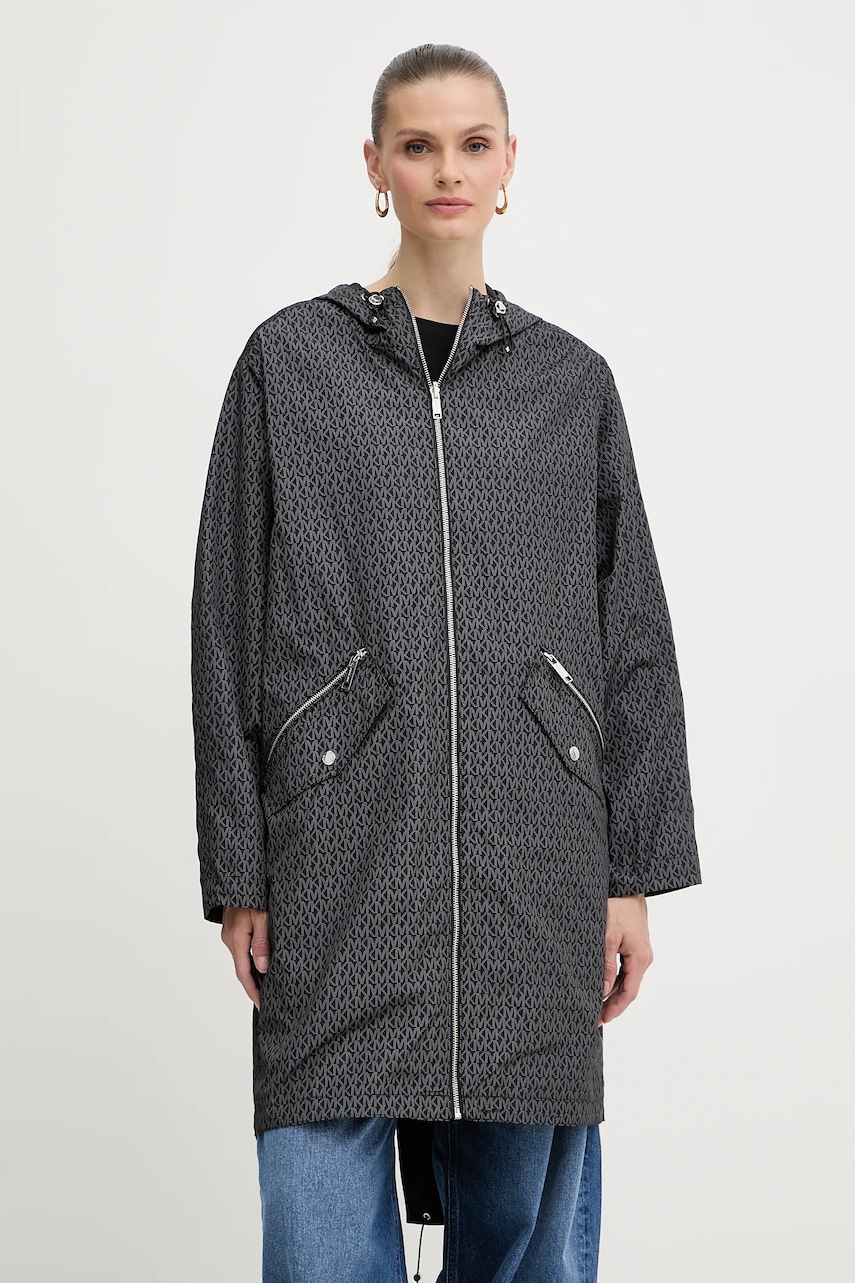 MICHAEL Michael Kors geacă culoarea gri, de tranziție, oversize, MT520INJN3