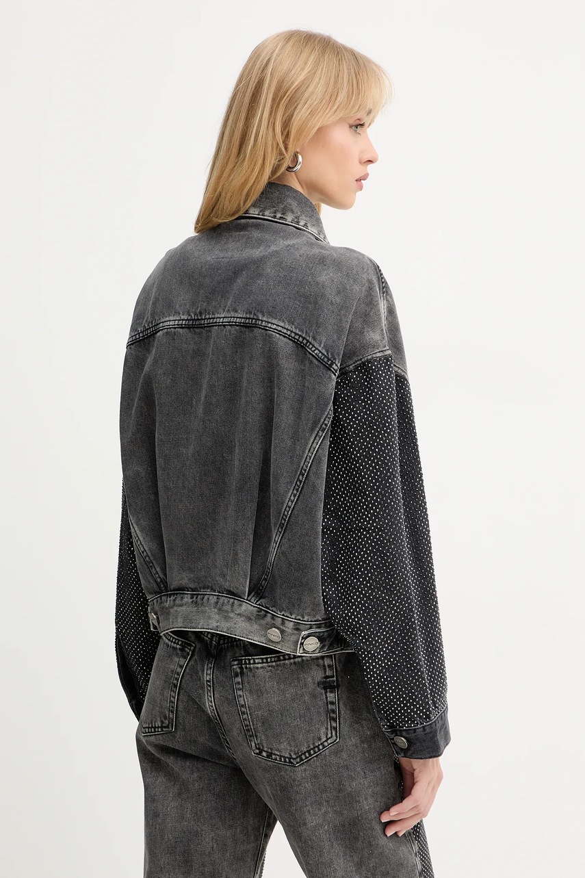 Τζιν μπουφάν Pinko χρώμα: γκρι, 104644 A2W4 φωτογραφία