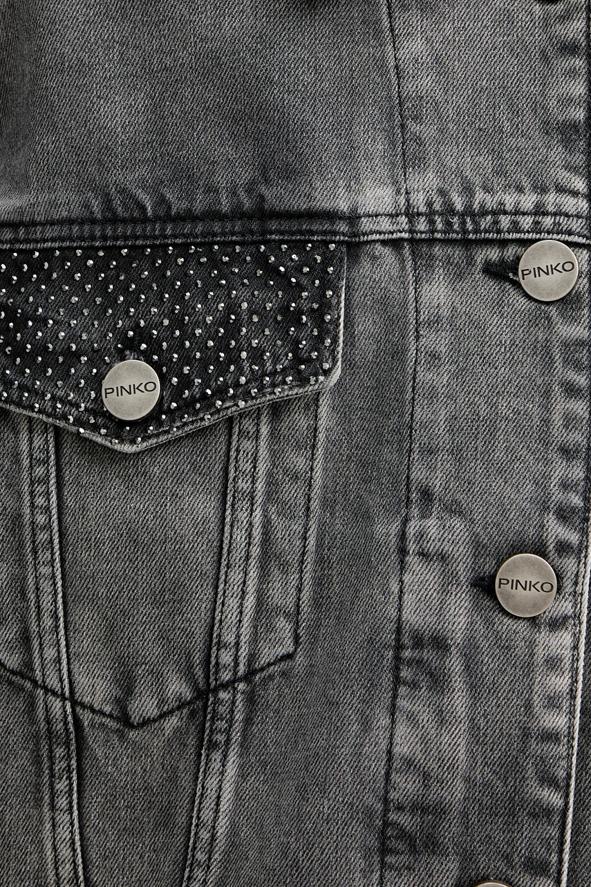 Τζιν μπουφάν Pinko χρώμα: γκρι, 104644 A2W4 φωτογραφία